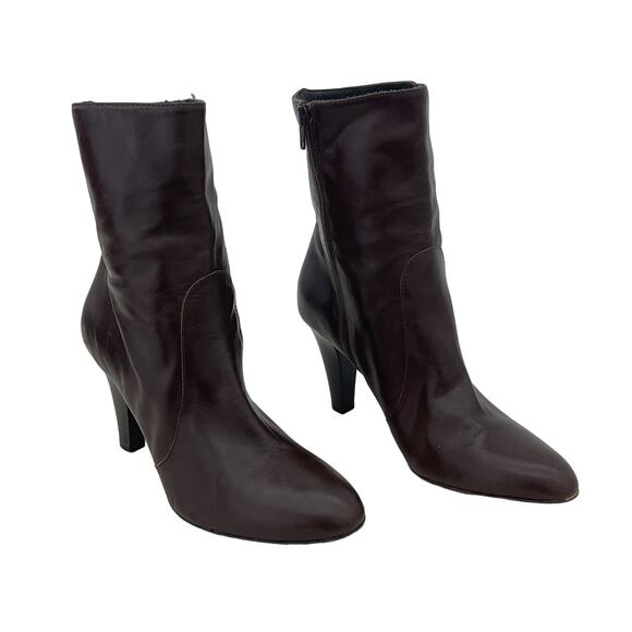 Coach Chelsea Boots Brown Leather Women's Size 9B Preowned - Picture 1 of 6